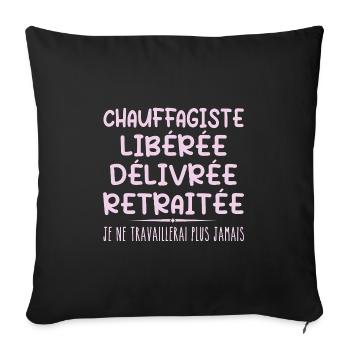Heating engineer celebrates his retirement with humour - Sofa pillowcase 17,3'' x 17,3'' (45 x 45 cm) - black - Front