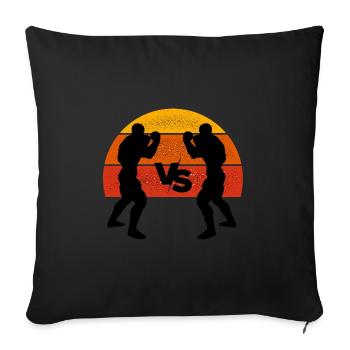 Vintage Boxing - Boxer Geschenkidee - Sofakissenbezug 45 x 45 cm - Schwarz - Vorne