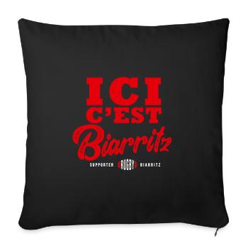 Rugby Supporter Rugby Biarritz - Housse de coussin décorative 45 x 45 cm - noir - Devant