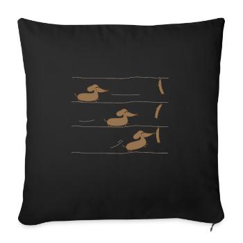 Teckels et saucisses - Housse de coussin décorative 45 x 45 cm - noir - Devant