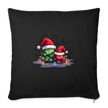 Pétanque Noël Officiel Boules Cadeau Noel - Sofakissenbezug 45 x 45 cm - Schwarz - Vorne
