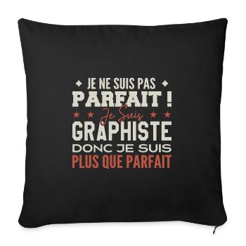 A Graphic Designer, the Dream Job in the Spotlight - Sofa pillowcase 17,3'' x 17,3'' (45 x 45 cm) - black - Front