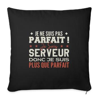 Un Serveur, le Métier de Rêve Mis à l’Honneur - Housse de coussin décorative 45 x 45 cm - noir - Devant