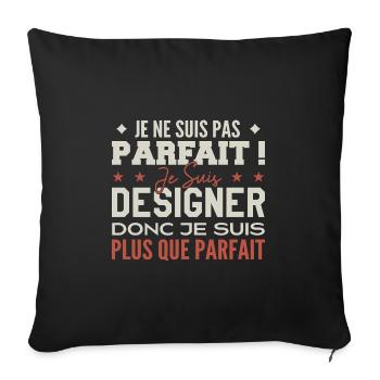 A Designer, the Dream Profession in the Spotlight - Sofa pillowcase 17,3'' x 17,3'' (45 x 45 cm) - black - Front