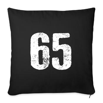 65 ZahlVintage - Sofa pillowcase 17,3'' x 17,3'' (45 x 45 cm) - black - Front