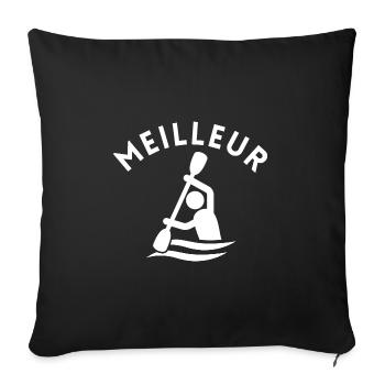 Meilleur canoë humour - Housse de coussin décorative 45 x 45 cm - noir - Devant
