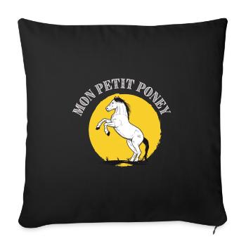horse riding - rider gift idea - Sofa pillowcase 17,3'' x 17,3'' (45 x 45 cm) - black - Front