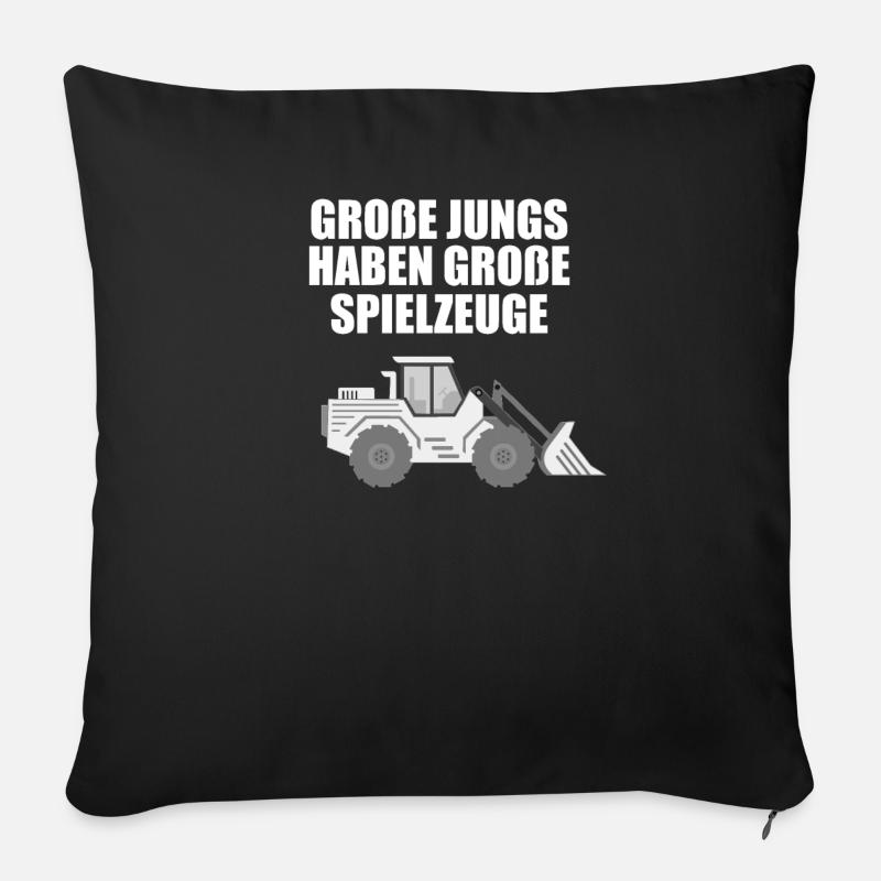 Radlader Große Jungs Große Spielzeuge Geschenkidee - Sofakissenbezug 45 x 45 cm - Schwarz