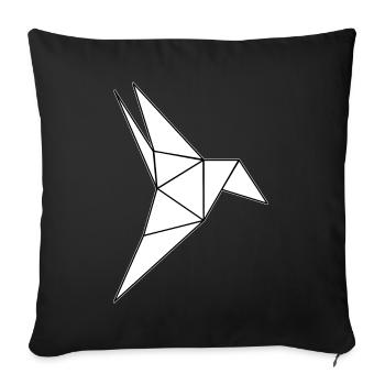 Hummingbird Origami Bird - Sofa pillowcase 17,3'' x 17,3'' (45 x 45 cm) - black - Front
