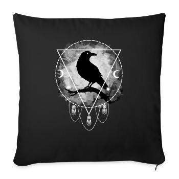 Raven Norse mythology Gothic - Sofa pillowcase 17,3'' x 17,3'' (45 x 45 cm) - black - Front