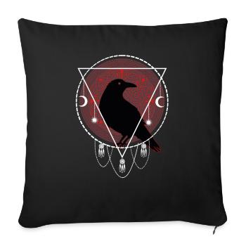 Raven Norse mythology Celts - Sofa pillowcase 17,3'' x 17,3'' (45 x 45 cm) - black - Front