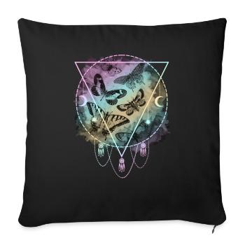 Colorful butterflies Pastel Goth - Sofa pillowcase 17,3'' x 17,3'' (45 x 45 cm) - black - Front