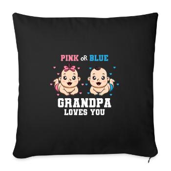 Bébé shower baby party garçon fille grand-père grand-père - Housse de coussin décorative 45 x 45 cm - noir - Devant