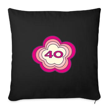 HAPPY BIRTHDAY. JOYEUX ANNIVERSAIRE. ANNIVERSAIRE. - Housse de coussin décorative 45 x 45 cm - noir - Devant