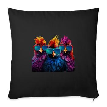 Three Cool Chickens Holiday Gift Farmer Farmers - Sofa pillowcase 17,3'' x 17,3'' (45 x 45 cm) - black - Front