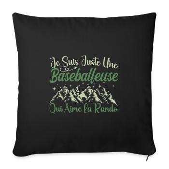 Baseballeuse aventurier passionnée de Randonnée - Housse de coussin décorative 45 x 45 cm - noir - Devant