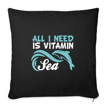 vitamin sea summer - Sofa pillowcase 17,3'' x 17,3'' (45 x 45 cm) - black - Front