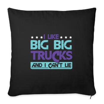 J’aime les gros camions - Housse de coussin décorative 45 x 45 cm - noir - Devant