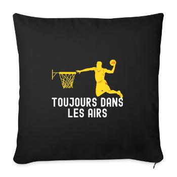 Basketball tee -cadeau fan de basketball - Housse de coussin décorative 45 x 45 cm - noir - Devant
