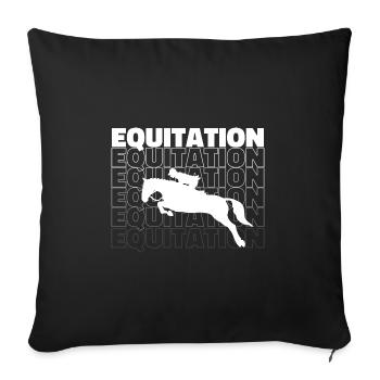 horse riding - rider gift idea - Sofa pillowcase 17,3'' x 17,3'' (45 x 45 cm) - black - Front