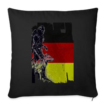 Wikinger Wolf Flagge Deutschland - Sofakissenbezug 45 x 45 cm - Schwarz - Vorne