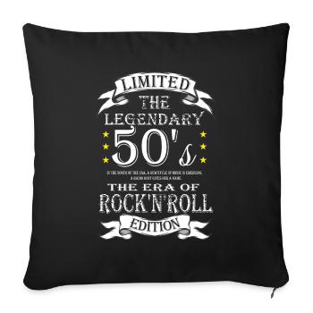 Édition rock’n’roll - Housse de coussin décorative 45 x 45 cm - noir - Devant