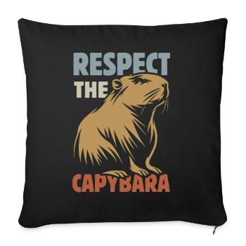 Vintage Respect Le Capybara - Dire - Housse de coussin décorative 45 x 45 cm - noir - Devant