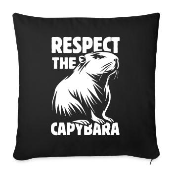 Respect Le Capybara - Spruch - Housse de coussin décorative 45 x 45 cm - noir - Devant