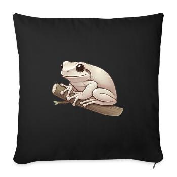 Realistic Tree Frog Soft Illustration - Sofa pillowcase 17,3'' x 17,3'' (45 x 45 cm) - black - Front