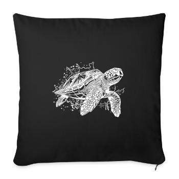 Baignade Turtle Splash pour les plongeurs - Housse de coussin décorative 45 x 45 cm - noir - Devant