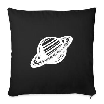 Planète aux anneaux avec système d’anneaux dans le système solaire - Housse de coussin décorative 45 x 45 cm - noir - Devant