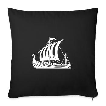 Dragon Boat Viking Style Sail Design - Sofa pillowcase 17,3'' x 17,3'' (45 x 45 cm) - black - Front