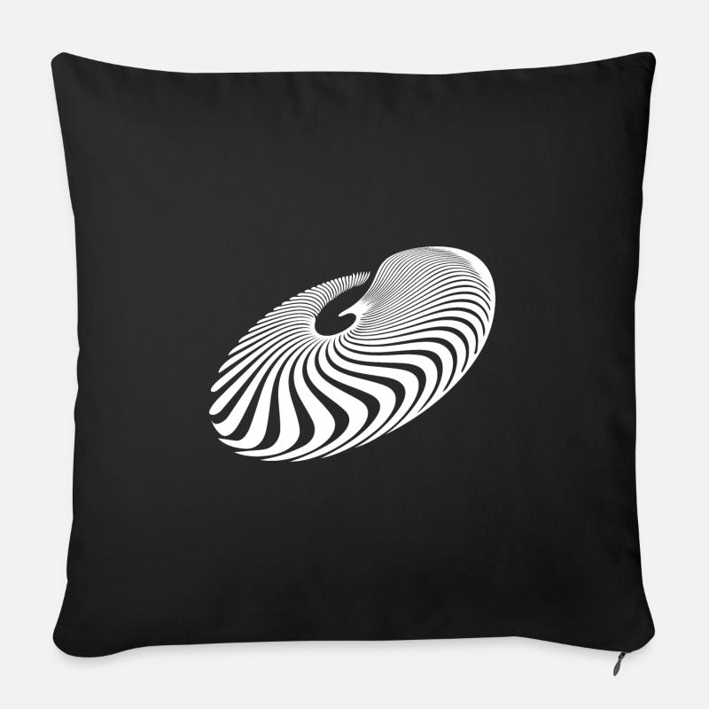 Geometrische Kreis Linien Spirale - Sofakissenbezug 45 x 45 cm - Schwarz