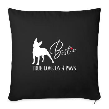 Bostie le véritable amour sur quatre pattes - Housse de coussin décorative 45 x 45 cm - noir - Devant