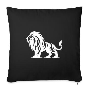 Tribal lion with big mane - Sofa pillowcase 17,3'' x 17,3'' (45 x 45 cm) - black - Front