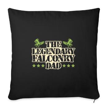 Papa Fauconnerie Dicton - Housse de coussin décorative 45 x 45 cm - noir - Devant