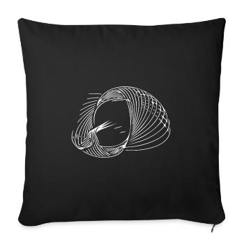 Geometric circle lines - Sofa pillowcase 17,3'' x 17,3'' (45 x 45 cm) - black - Front