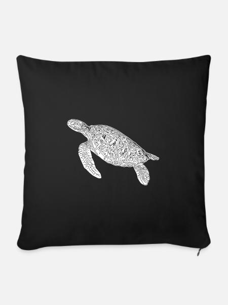 Vintage tauchende Schildkröte - Sofakissenbezug 45 x 45 cm - Schwarz