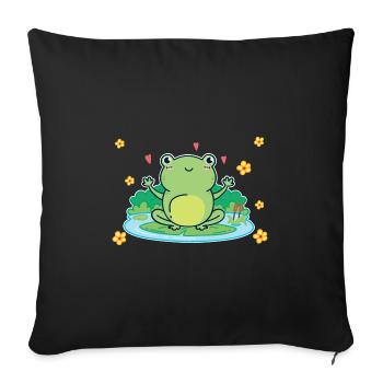 grenouille - Housse de coussin décorative 45 x 45 cm - noir - Devant