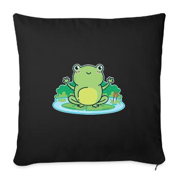 Frog frog pond - Sofa pillowcase 17,3'' x 17,3'' (45 x 45 cm) - black - Front