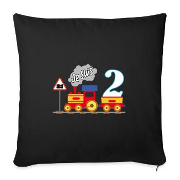 Deuxième anniversaire, enfin 2 ans - Housse de coussin décorative 45 x 45 cm - noir - Devant