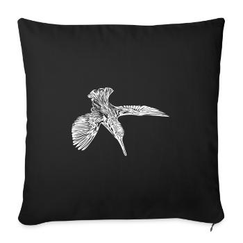 Elegant Vintage Kingfisher - Bird Nature Motif - Sofa pillowcase 17,3'' x 17,3'' (45 x 45 cm) - black - Front