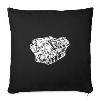 Car Cylinder Engine Block Displacement Fan - Sofa pillowcase 17,3'' x 17,3'' (45 x 45 cm) - black - Front