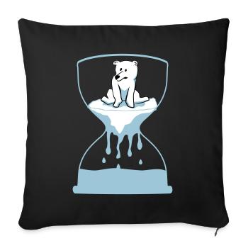 Polar bear - Sofa pillowcase 17,3'' x 17,3'' (45 x 45 cm) - black - Front