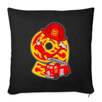 Feuerwehrmann 9. Geburtstagsparty Nummer 9 - 9 Jah - Sofakissenbezug 45 x 45 cm - Schwarz - Vorne