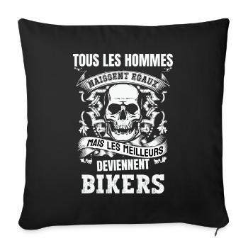 les meilleurs deviennent bikers - Housse de coussin décorative 45 x 45 cm - noir - Devant