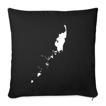 Drapeau de la carte des Palaos - Housse de coussin décorative 45 x 45 cm - noir - Devant