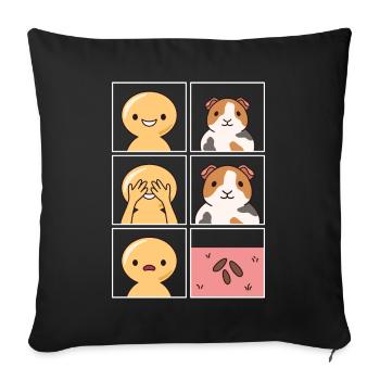 Guinea Pig Poop Design for Guinea Pig Fan - Sofa pillowcase 17,3'' x 17,3'' (45 x 45 cm) - black - Front