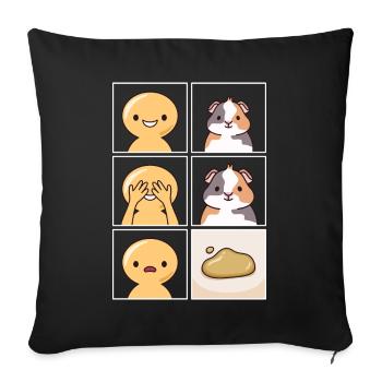 Guinea Pig Pee Design pour les propriétaires de cochons d’Inde - Housse de coussin décorative 45 x 45 cm - noir - Devant