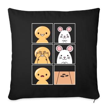 Conception de crottes de rat pour Rat Keeper - Housse de coussin décorative 45 x 45 cm - noir - Devant